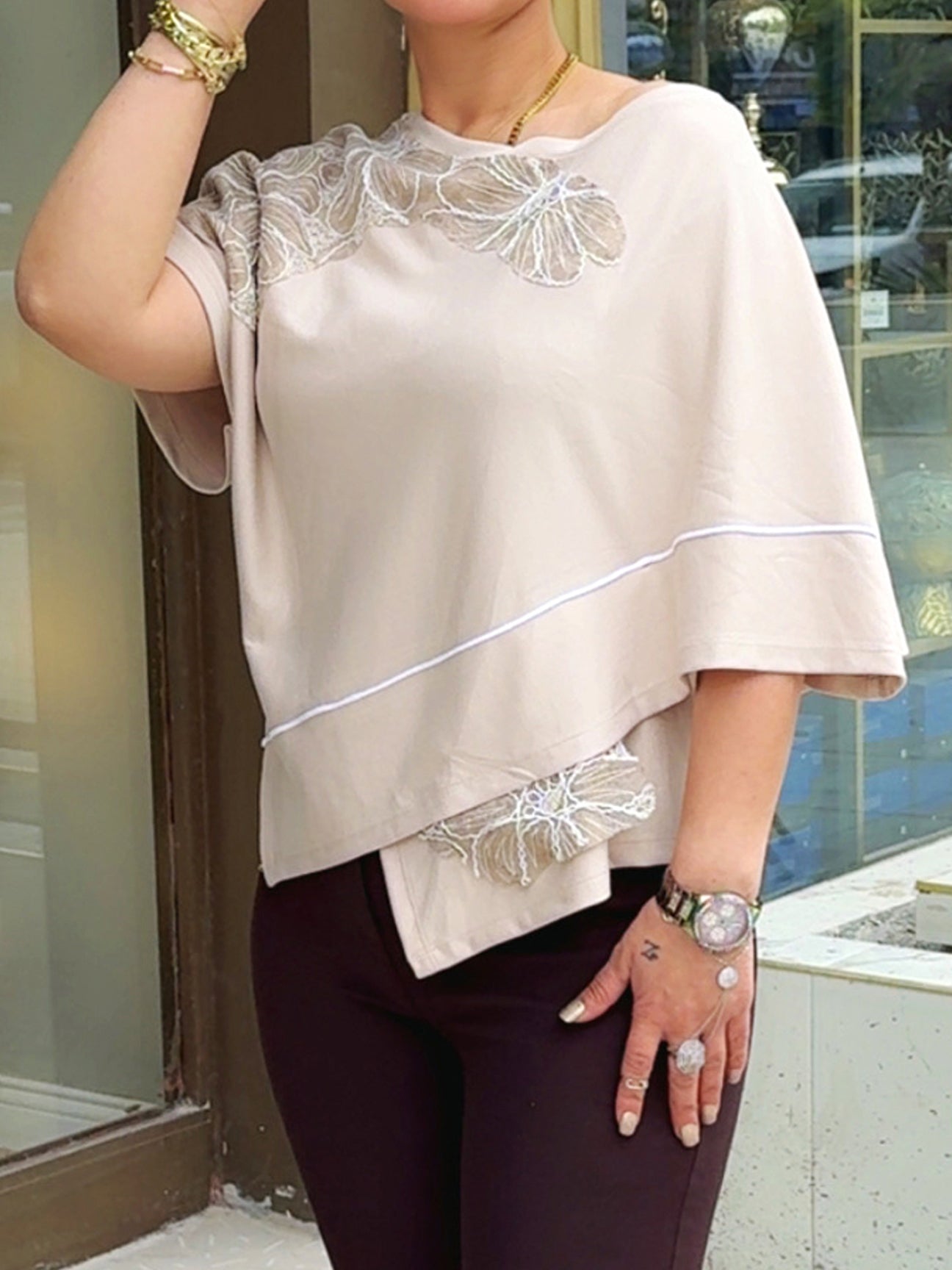 Eleganza Çiçek Desenli Bluz