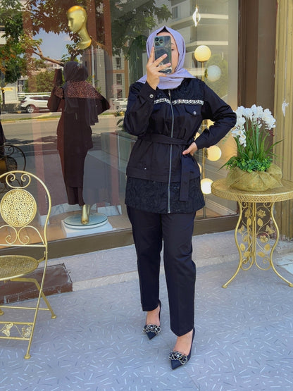 Marina Lacivert Pantolon Takım
