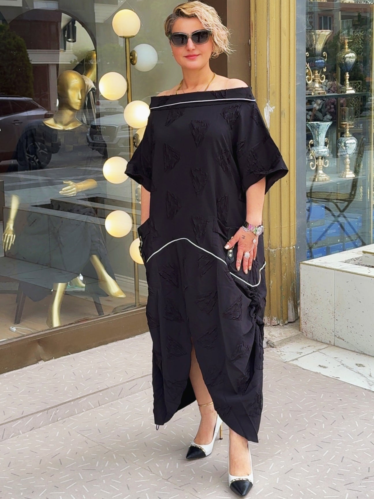 Linea Siyah Oversize Elbise
