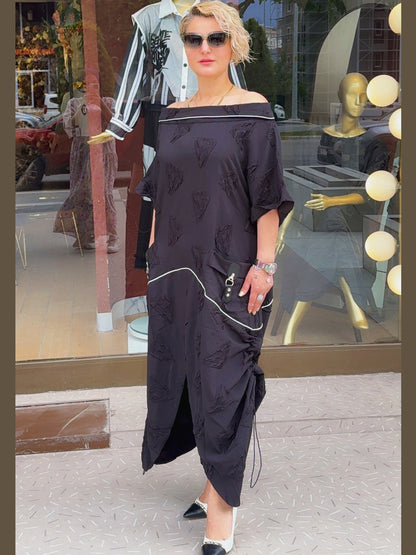 Linea Siyah Oversize Elbise