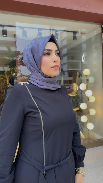 Luna Yandan Fermuarlı Elbise