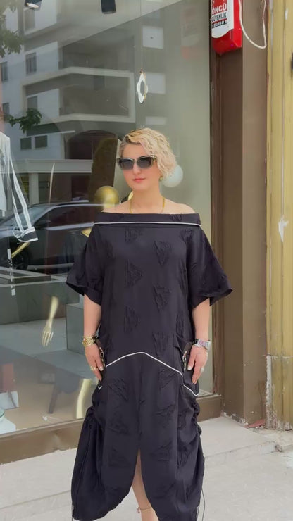 Linea Siyah Oversize Elbise